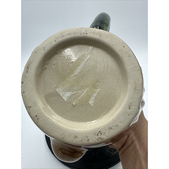 Studio Art Pottery Frog Brown Teapot Pink/Green EUC - Picture 8 of 9